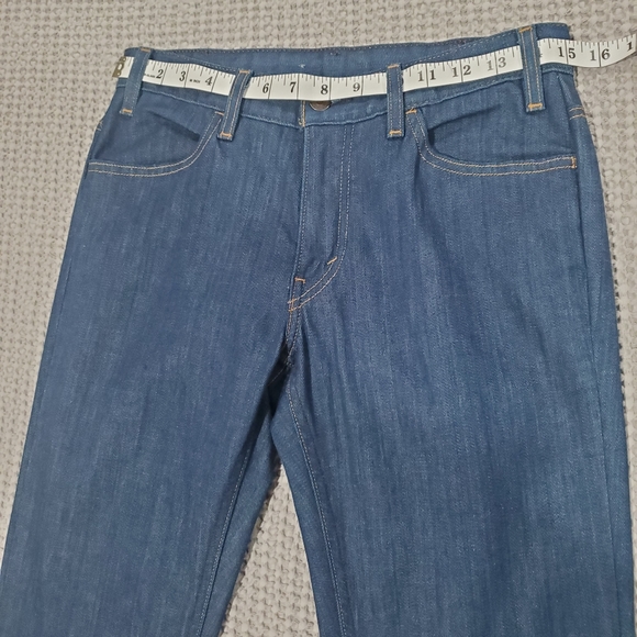 LEVI'S ORANGE TAB Bell Bottoms Dark Wash Blue Jeans Vintage Big Bell - Picture 11 of 15
